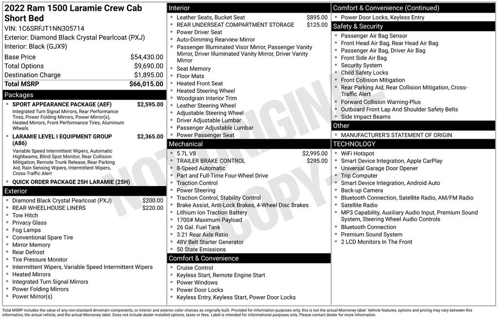 ram ram 1500 pickup 2022 1C6SRFJT1NN305714 image ram ram 1500 pickup 2022 1C6SRFJT1NN305714 image